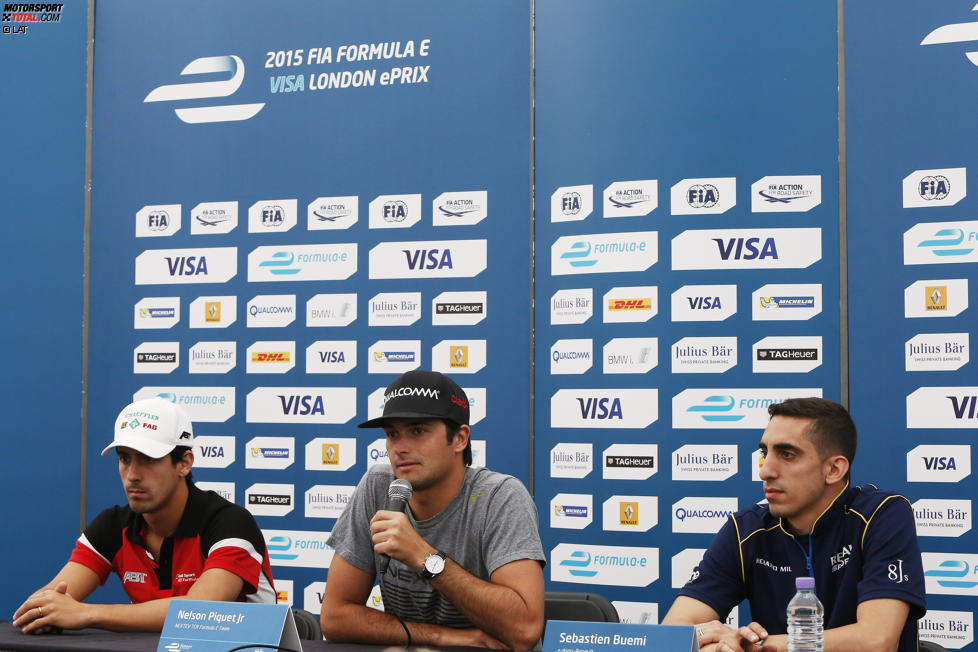 Lucas di Grassi (Abt), Nelson Piquet Jun. (China) und  Sebastien Buemi (e.dams) 