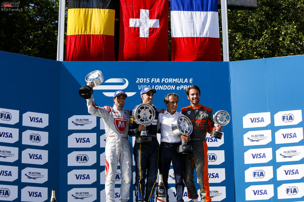 Jerome D'Ambrosio (Dragon), Sebastien Buemi (e.dams), Alain Prost und Jean-Eric Vergne (Andretti) 