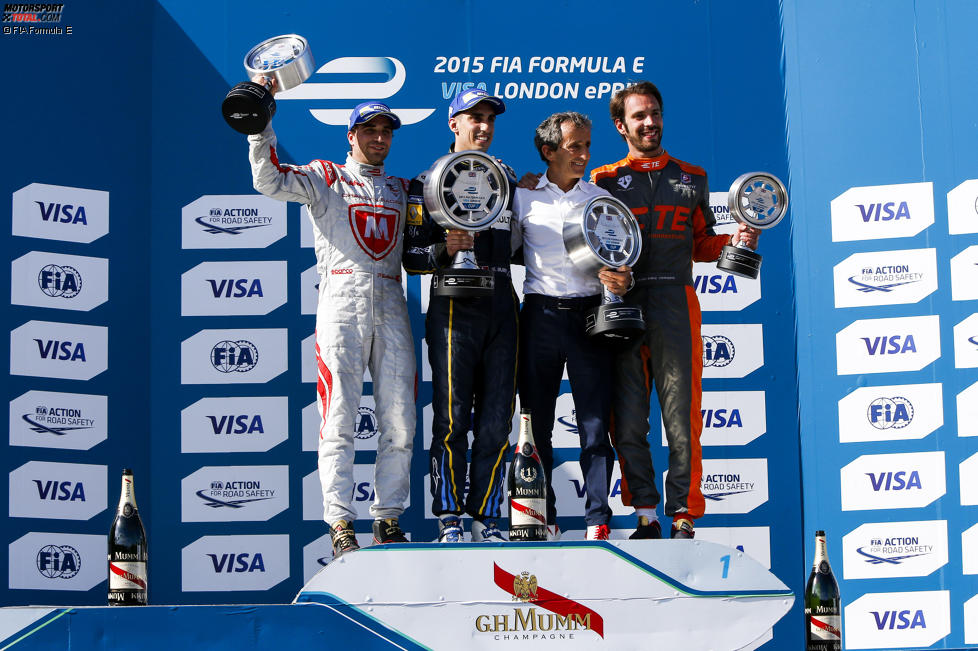 Jerome D'Ambrosio (Dragon), Sebastien Buemi (e.dams), Alain Prost und Jean-Eric Vergne (Andretti) 