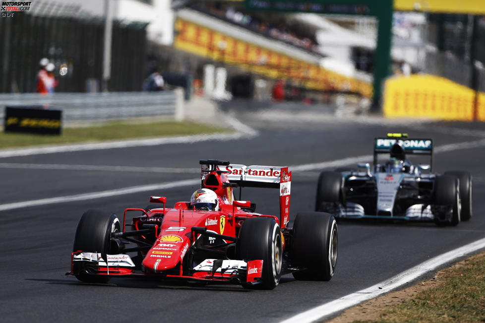Sebastian Vettel (Ferrari) und Nico Rosberg (Mercedes) 