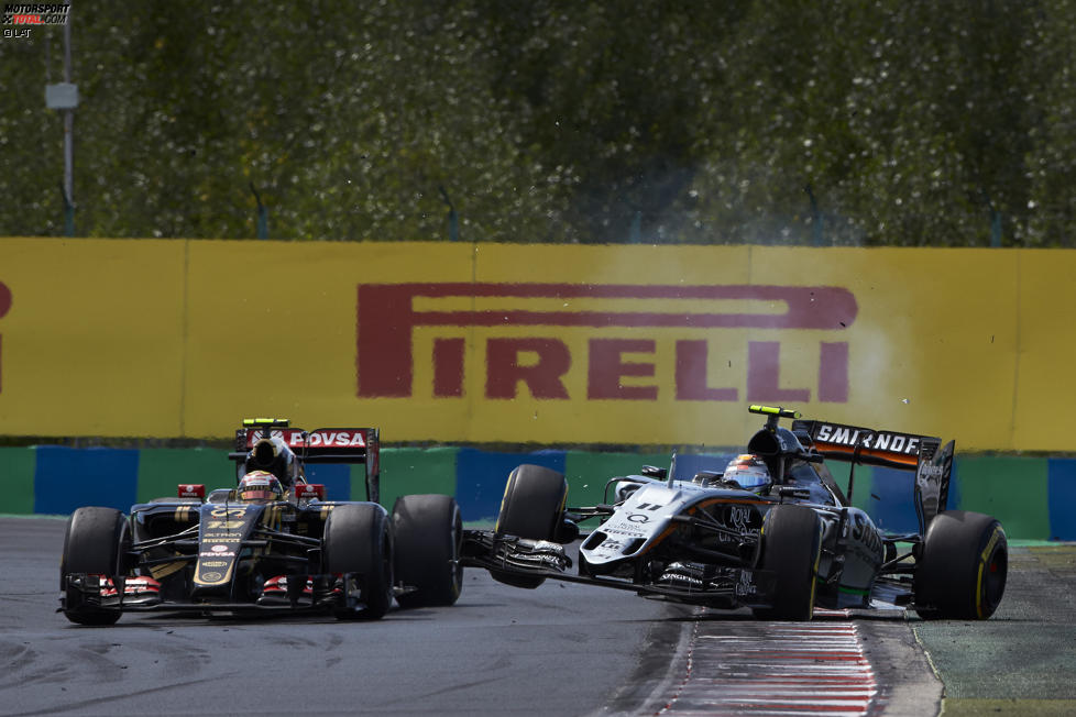 Pastor Maldonado (Lotus) und Sergio Perez (Force India) 