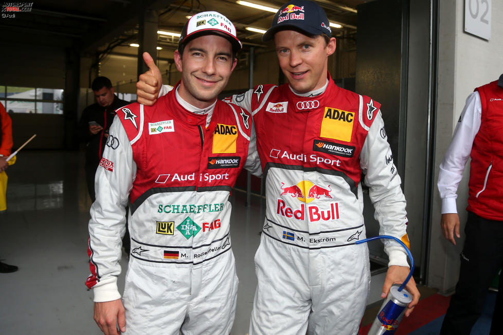 Mike Rockenfeller (Phoenix-Audi) und Mattias Ekström (Abt-Sportsline-Audi)