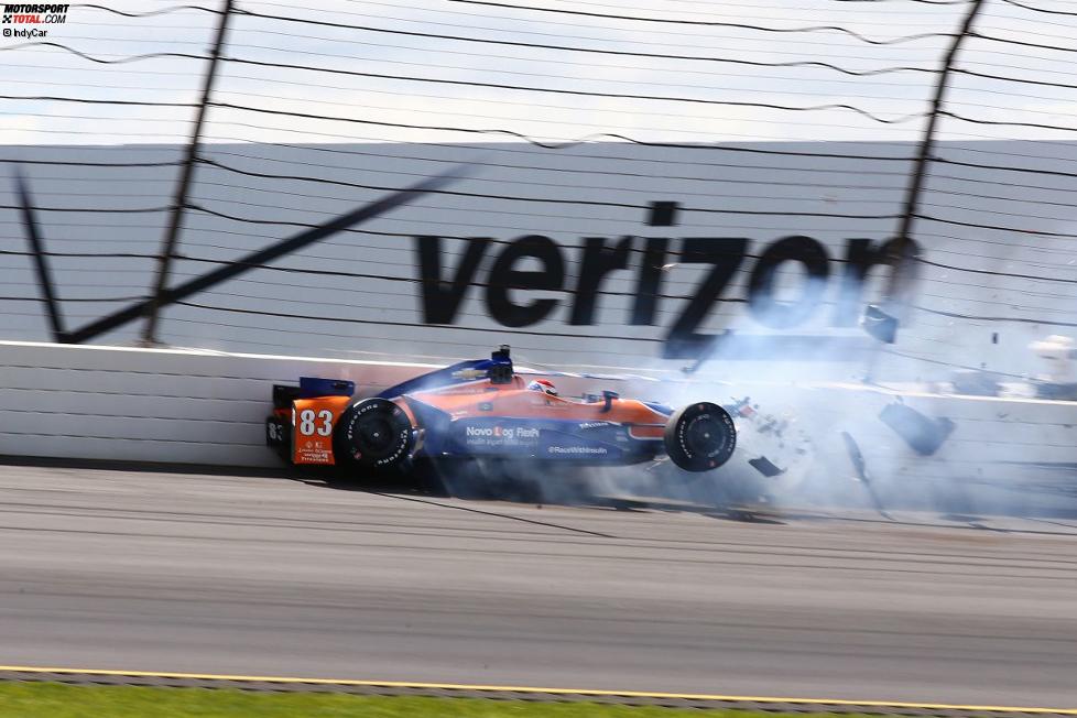 Crash von Charlie Kimball (Ganassi) im Qualifying