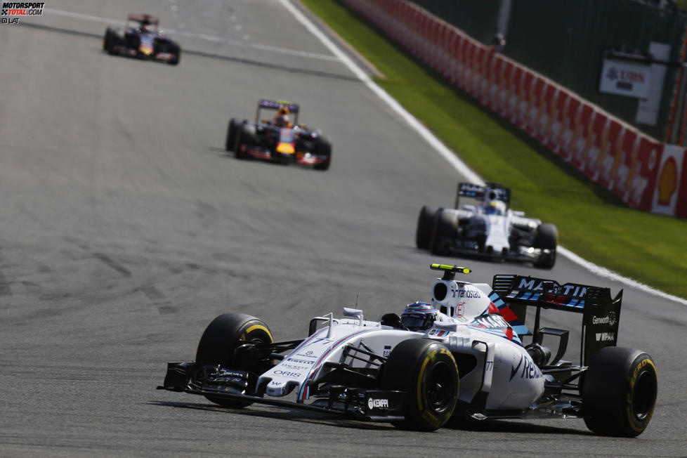 Valtteri Bottas (Williams), Felipe Massa (Williams) und Daniil Kwjat (Red Bull) 