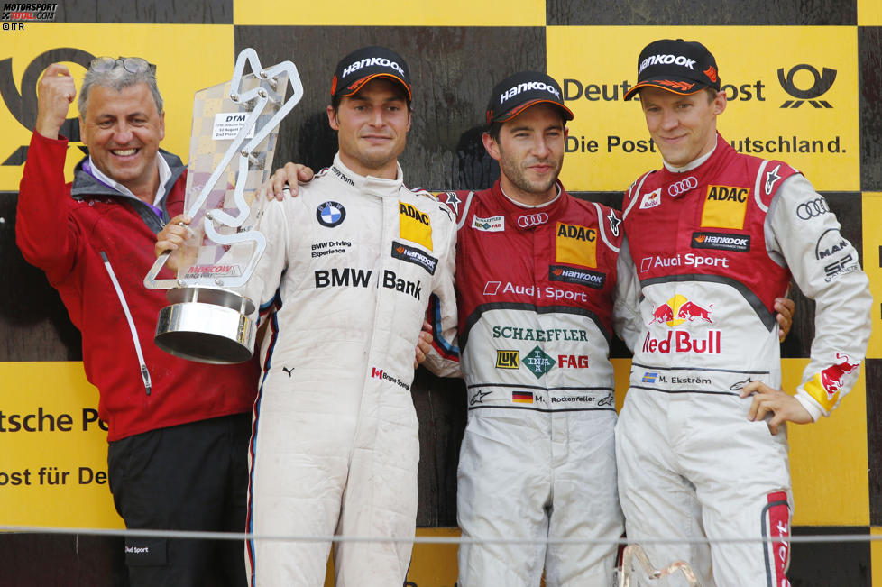 Bruno Spengler (MTEK-BMW), Mike Rockenfeller (Phoenix-Audi) und Mattias Ekström (Abt-Audi) 