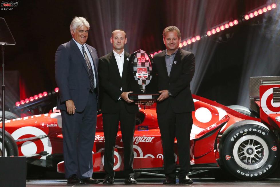 IndyCar-Chef Mark Miles und die Ganassi-Teammanger Scott Harner und Barry Wanser