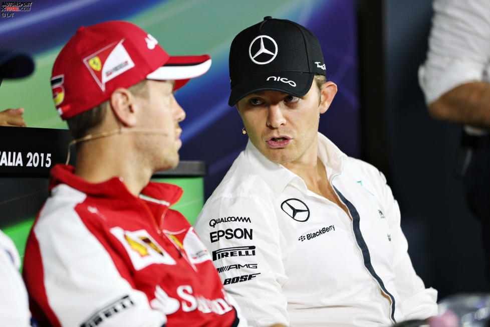 Nico Rosberg (Mercedes) und Sebastian Vettel (Ferrari) 