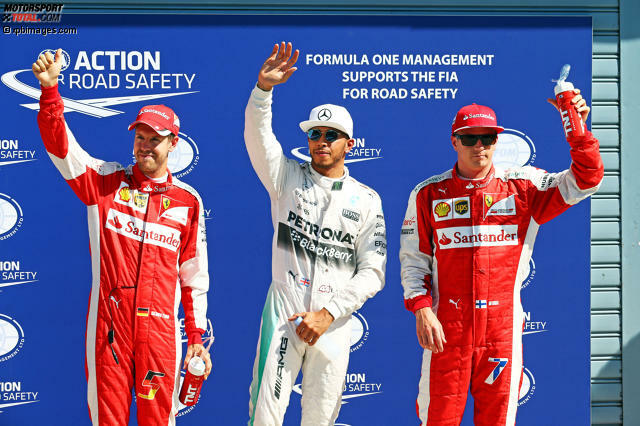 Lewis Hamilton sicherte sich die Pole-Position - erstaunlich knapp vor beiden Ferraris, die ebenfalls mit neuen und verbesserten Motoren fuhren