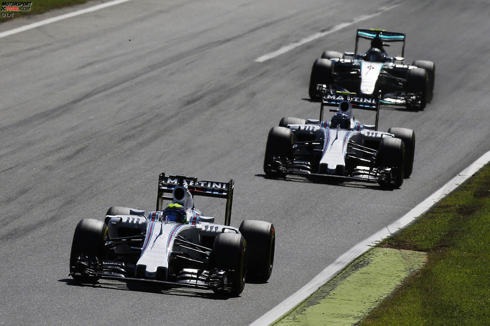 Felipe Massa (Williams), Valtteri Bottas (Williams) und Nico Rosberg (Mercedes) 