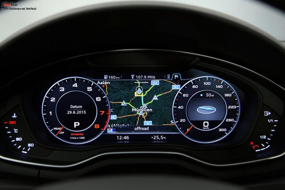 Virtuelles Cockpit des Audi A4 2.0 TFSI 