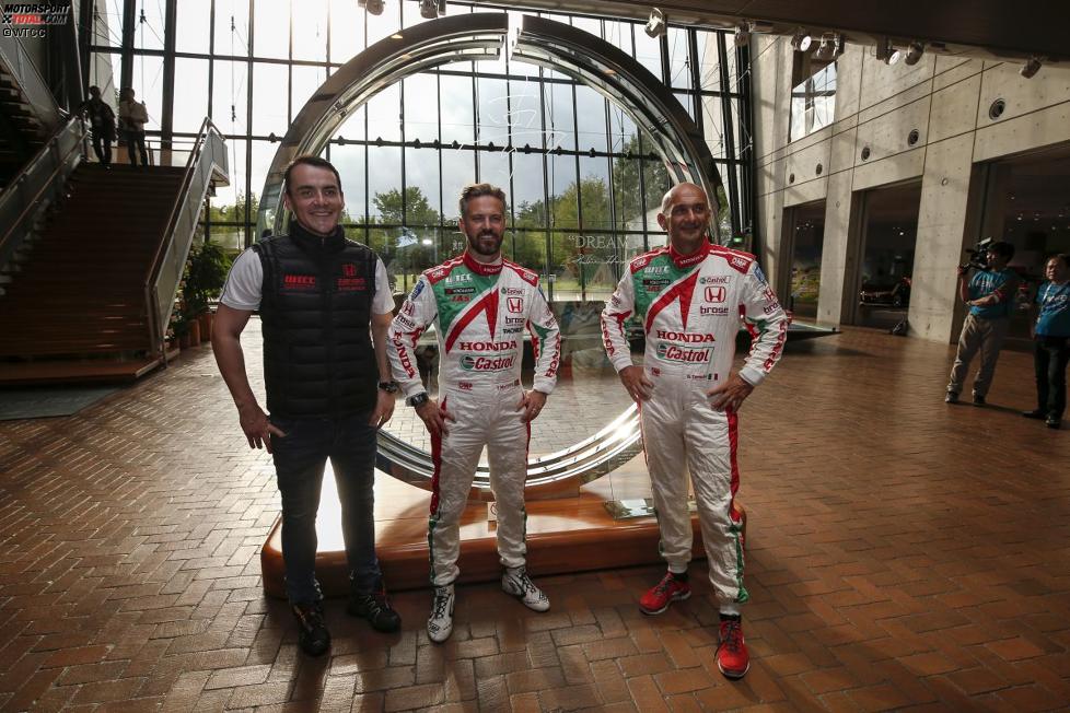 Norbert Michelisz, Tiago Monteiro und Gabriele Tarquini im Honda-Museum in Motegi