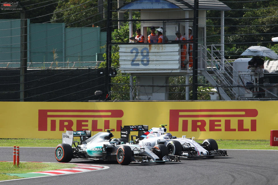 Nico Rosberg (Mercedes) und Valtteri Bottas (Williams) 