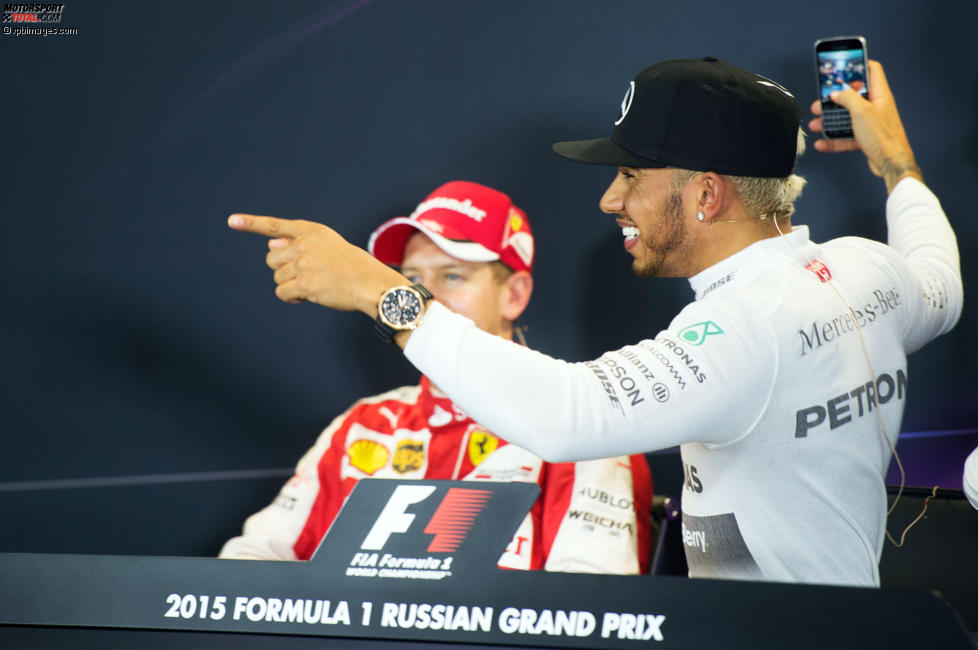 Sebastian Vettel (Ferrari) und Lewis Hamilton (Mercedes) 