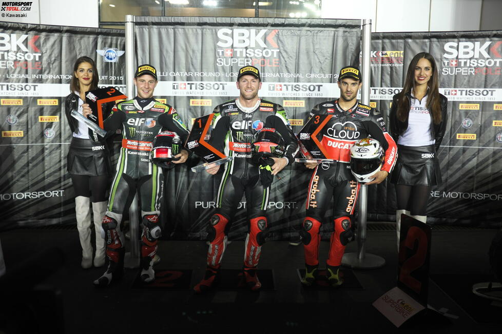 Jonathan Rea , Tom Sykes und  Xavi Fores 