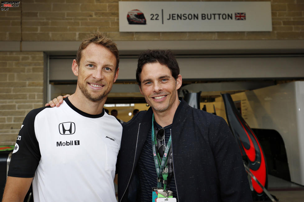 Jenson Button (McLaren) und Schauspieler James Marsden