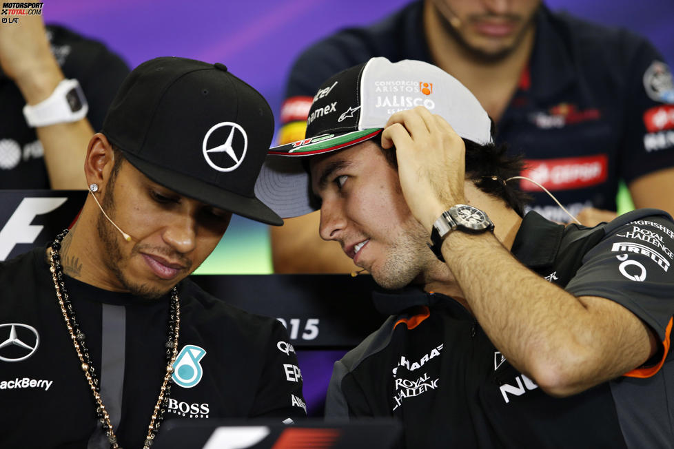 Lewis Hamilton (Mercedes) und Sergio Perez (Force India) 