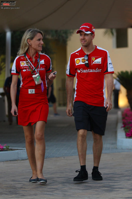 Britta Roeske und Sebastian Vettel (Ferrari) 