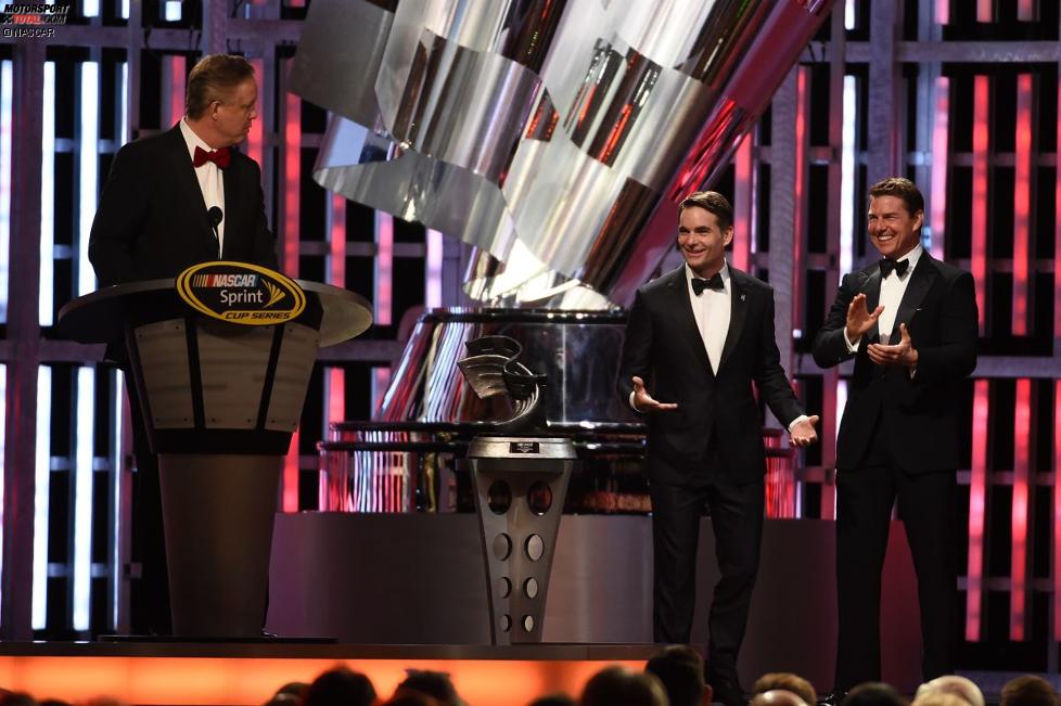 NASCAR-Chef Brian France, Jeff Gordon und Tom Cruise