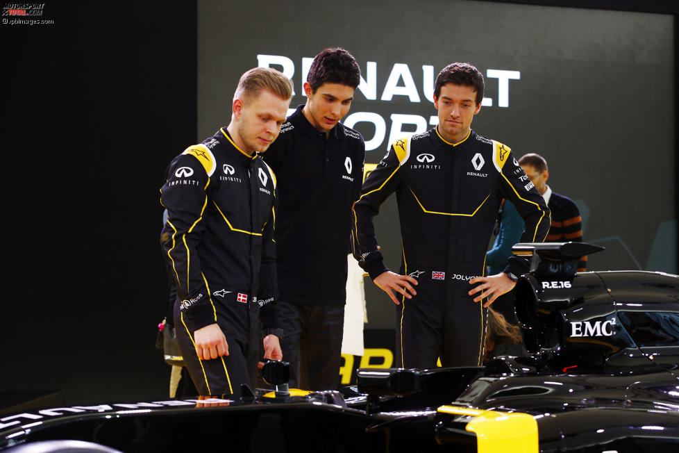 Kevin Magnussen (Renault), Esteban Ocon (Renault) und Jolyon Palmer (Renault) 