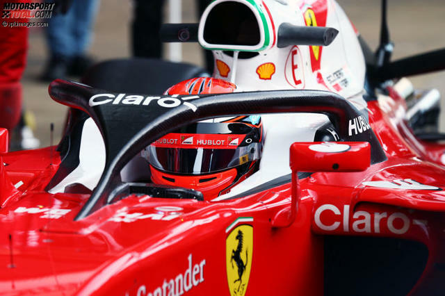 Kimi Räikkönen fährt in Barcelona erstmals mit dem Halo-Kopfschutz.
