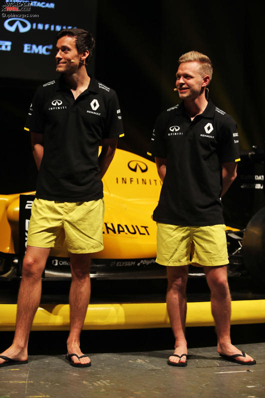 Jolyon Palmer (Renault) und Kevin Magnussen (Renault) 