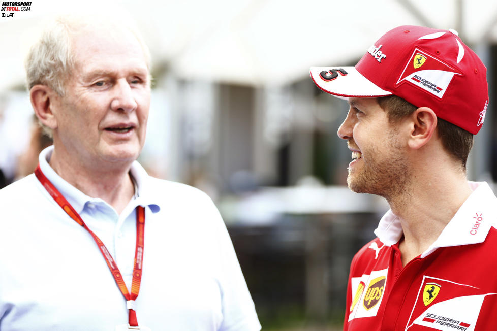 Sebastian Vettel (Ferrari) und Helmut Marko (Red Bull) 