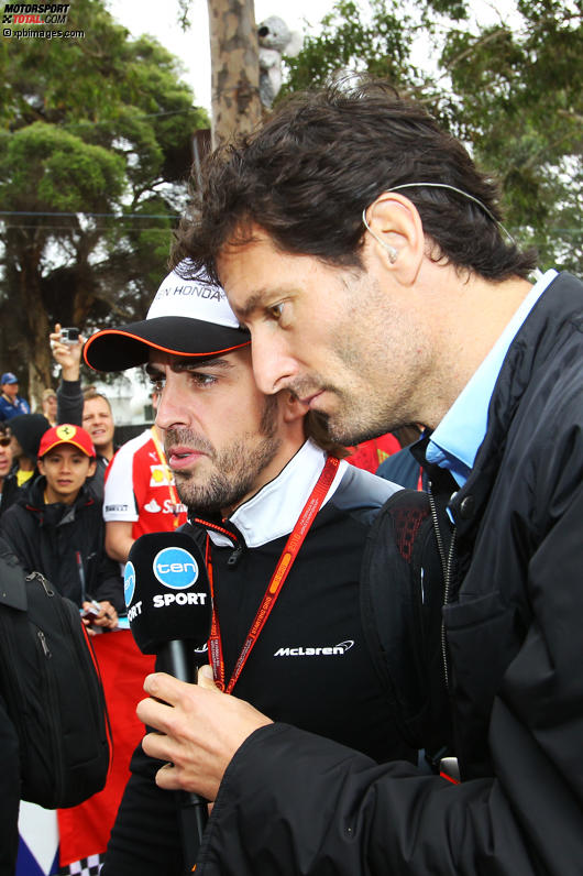 Mark Webber und Fernando Alonso (McLaren) 