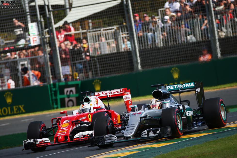 Lewis Hamilton (Mercedes) und Sebastian Vettel (Ferrari) 