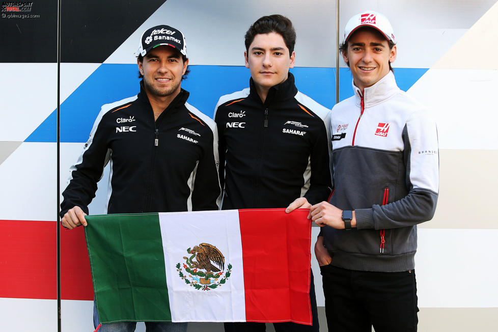 Sergio Perez, Alfonso Celis (Force India) und Esteban Gutierrez (Haas) 