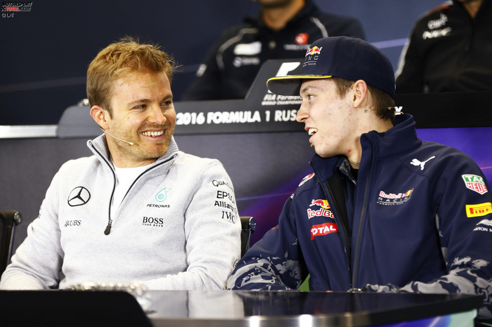 Nico Rosberg (Mercedes) und Daniil Kwjat (Red Bull) 