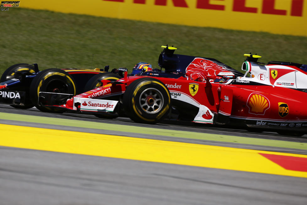 Carlos Sainz (Toro Rosso) und Kimi Räikkönen (Ferrari) 