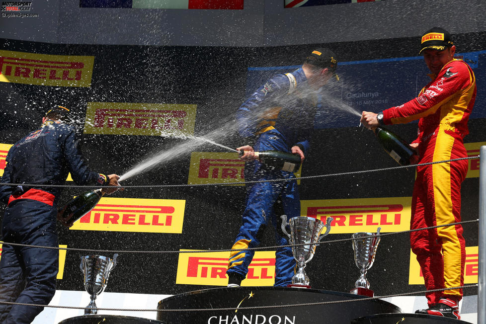 Alex Lynn (DAMS), Pierre Gasly (Prema) und Jordan King (Racing Engineering) 