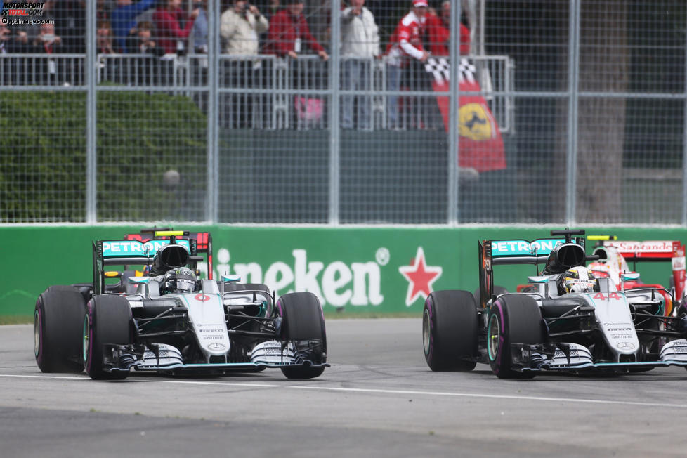 Nico Rosberg (Mercedes) und Lewis Hamilton (Mercedes) 