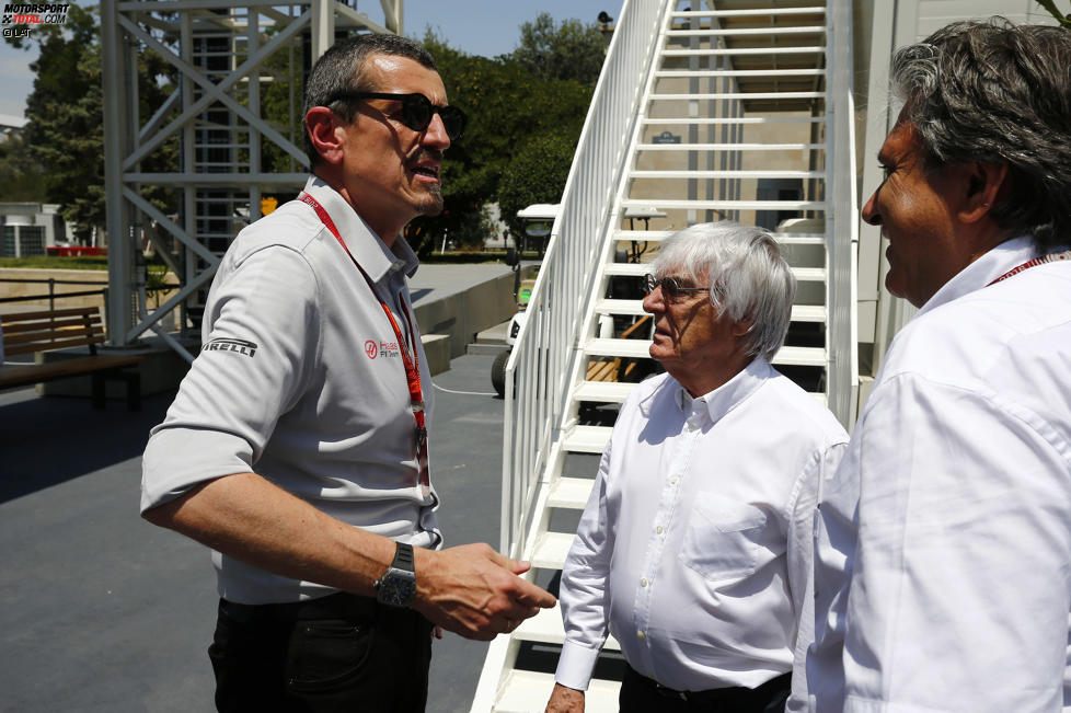 Bernie Ecclestone und Günther Steiner (Haas)