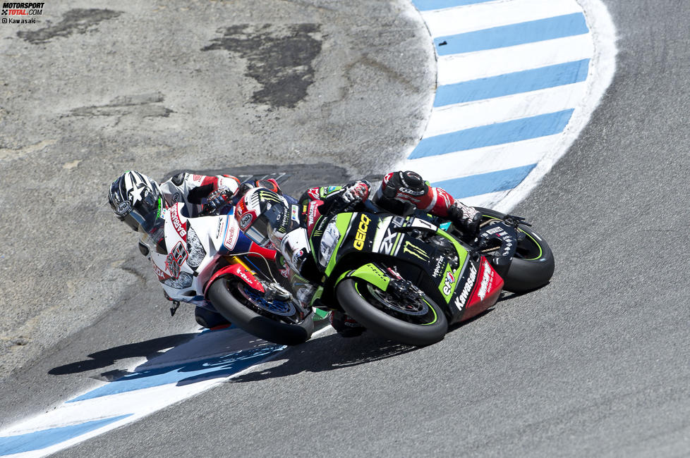 Jonathan Rea (Kawasaki) und Nicky Hayden (Honda) 