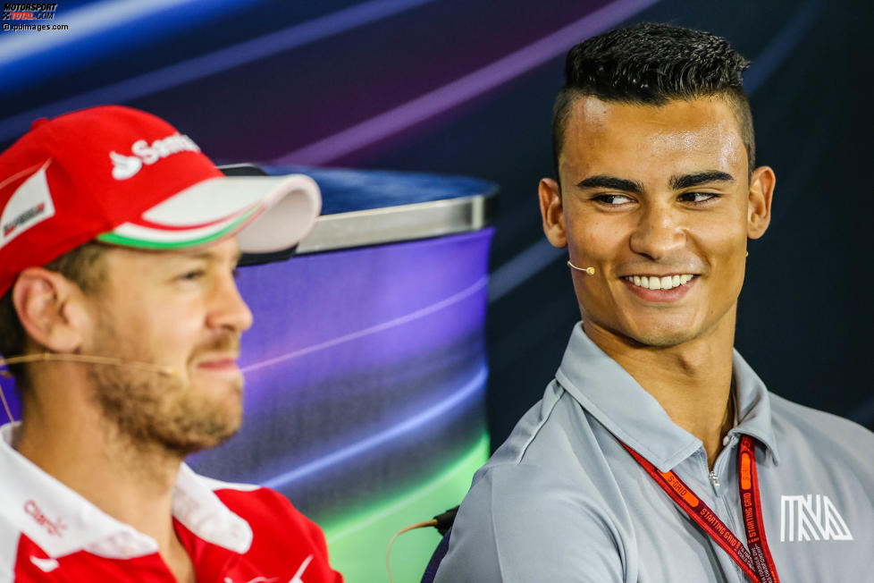 Sebastian Vettel (Ferrari) und Pascal Wehrlein (Manor) 