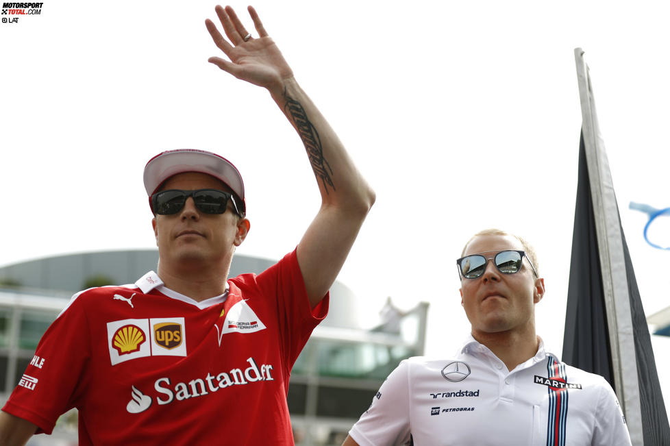 Kimi Räikkönen (Ferrari) und Valtteri Bottas (Williams) 