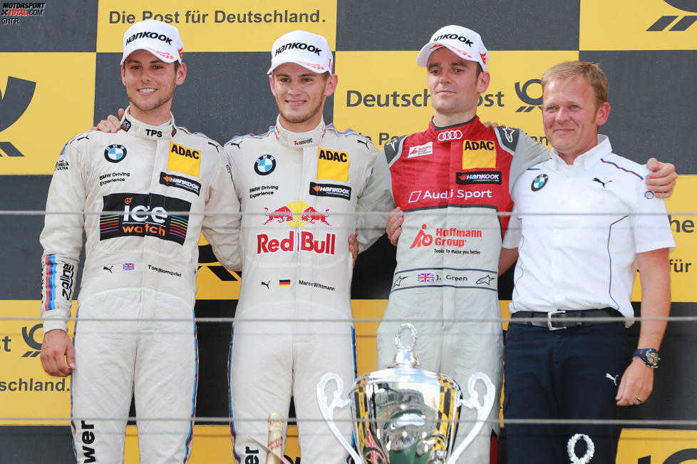 Marco Wittmann (RMG-BMW), Jamie Green (Rosberg-Audi) und Tom Blomqvist (RBM-BMW) 