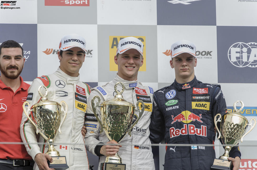 Lance Stroll, Maximilian Günther und Niko Kari 