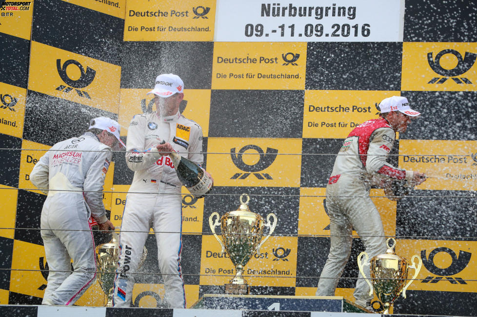 Lucas Auer (Mücke-Mercedes), Edoardo Mortara (Abt-Audi-Sportsline) und Marco Wittmann (RMG-BMW) 