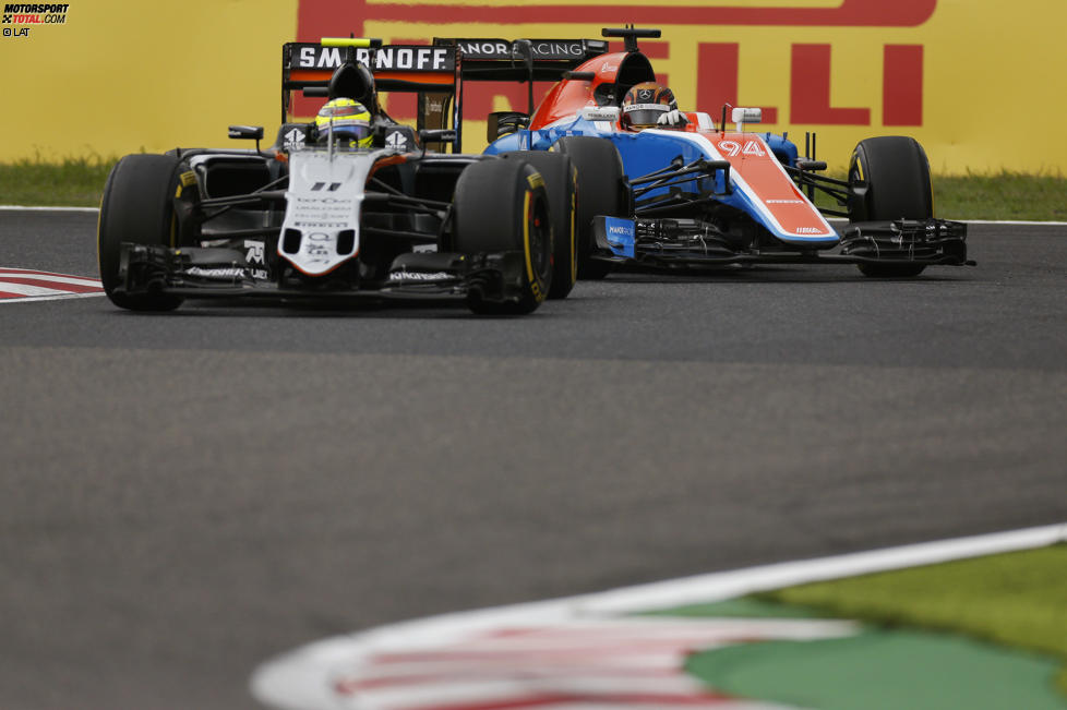 Sergio Perez (Force India) und Pascal Wehrlein (Manor) 