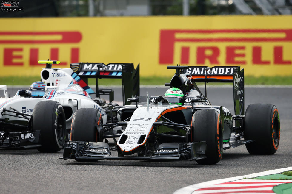 Nico Hülkenberg (Force India) und Valtteri Bottas (Williams) 