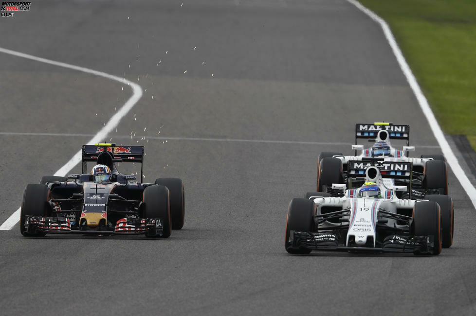 Carlos Sainz (Toro Rosso), Felipe Massa (Williams) und Valtteri Bottas (Williams) 