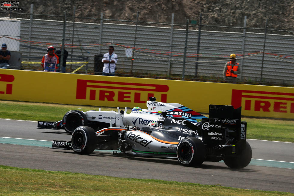 Sergio Perez (Force India) und Felipe Massa (Williams) 