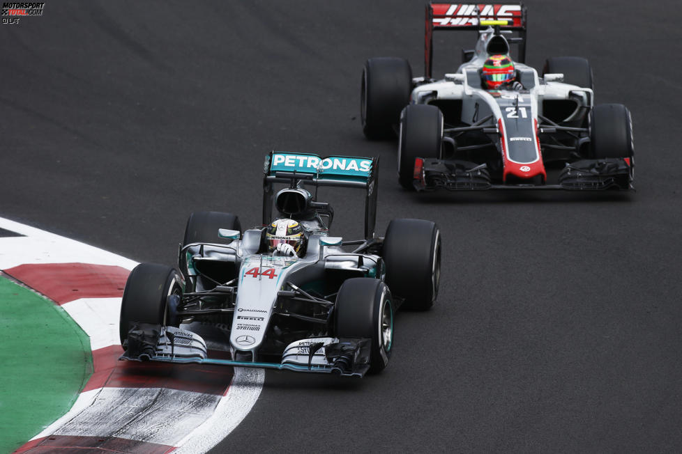 Lewis Hamilton (Mercedes) und Esteban Gutierrez (Haas) 