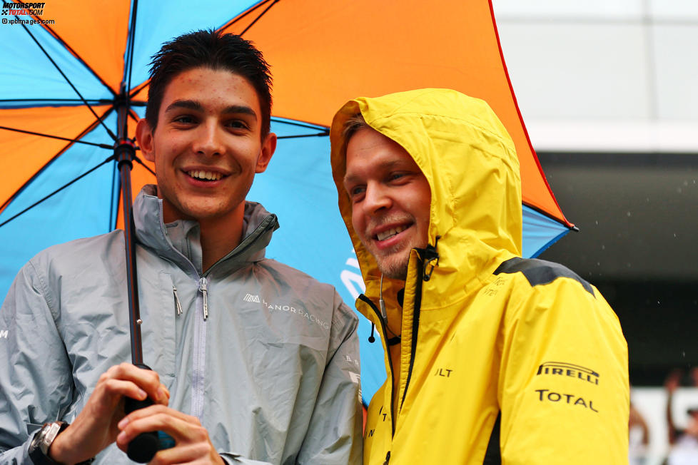 Esteban Ocon (Manor) und Kevin Magnussen (Renault) 