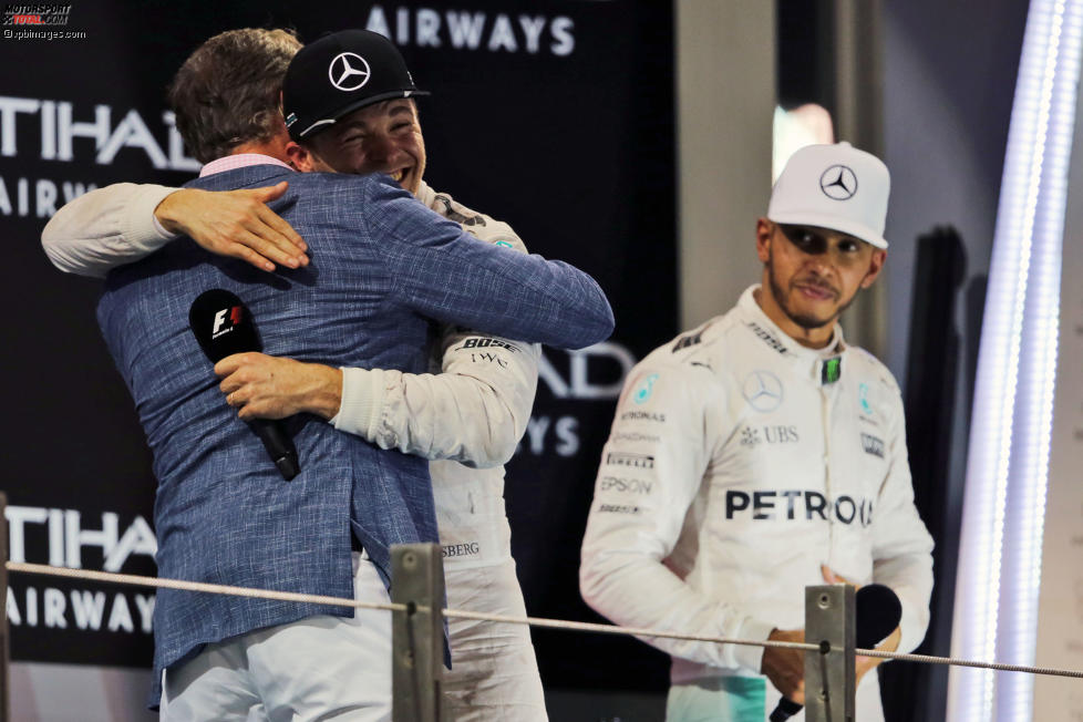 David Coulthard, Nico Rosberg (Mercedes) und Lewis Hamilton (Mercedes) 