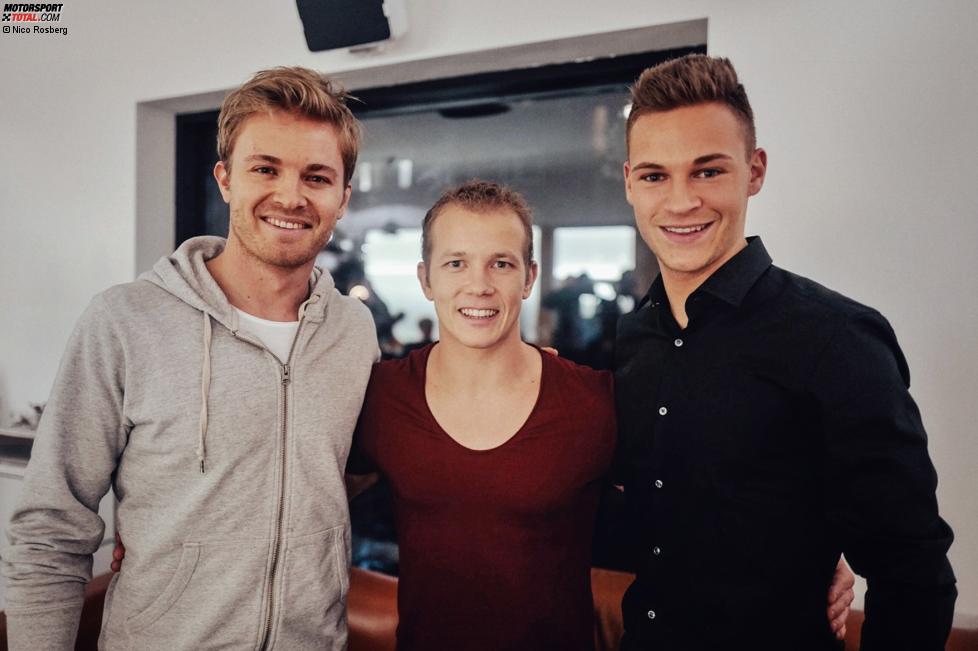 Nico Rosberg mit Turn-Olympiasieger Fabian Hambüchen und dem Fußballer Joshua Kimmich