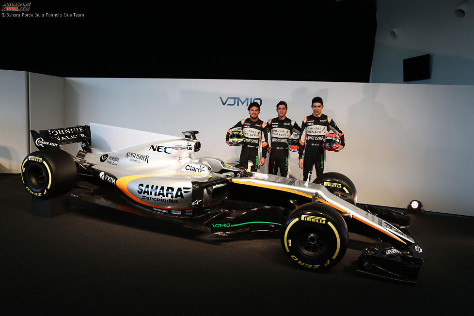 Sergio Perez (Force India) und Esteban Ocon (Force India) 