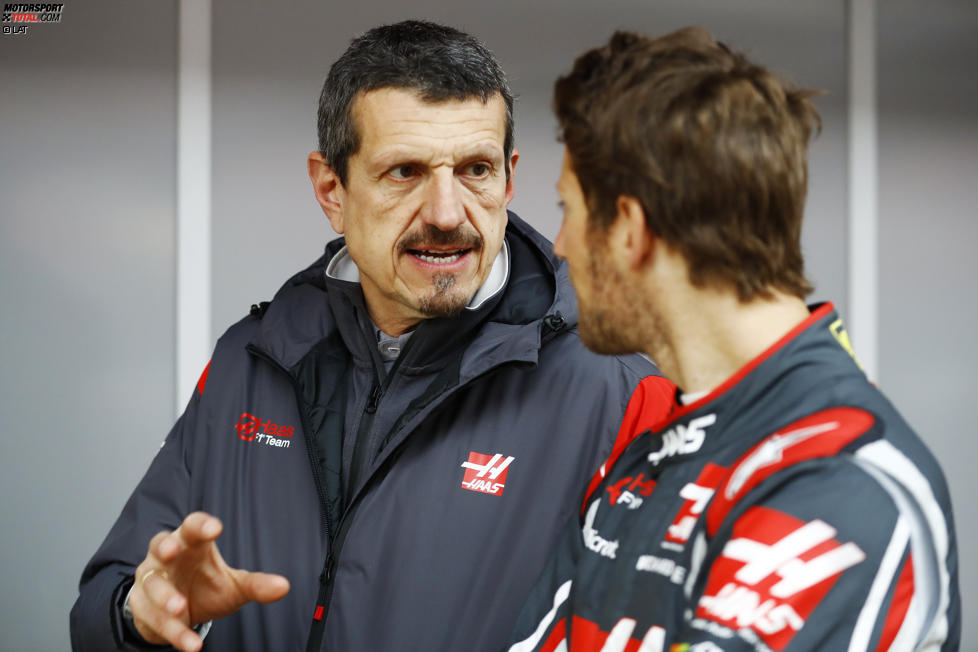 Günther Steiner und Romain Grosjean (Haas) 